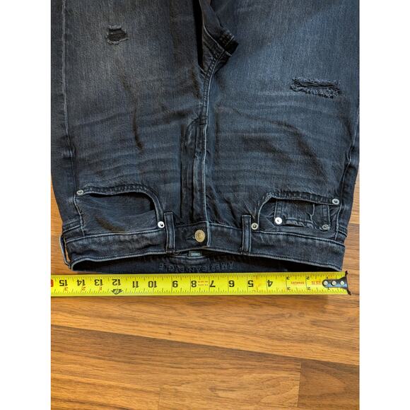 American Eagle Black Ripped Strigid Straight Jeans Size 8 - Picture 4 of 8